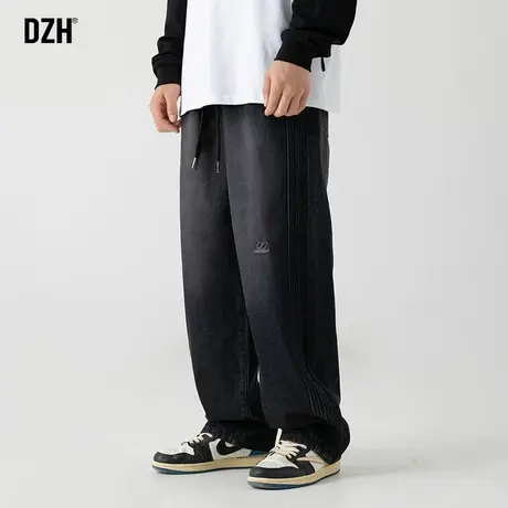 男士工装裤黑色牛仔裤男秋季美式潮裤子男款休闲裤2023新款阔腿裤商品大图