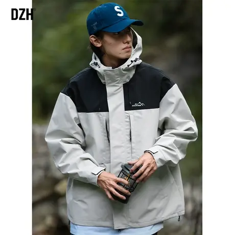 男士户外拼色冲锋衣外套男春秋款潮高级感2024年新款飞行教练夹克商品大图