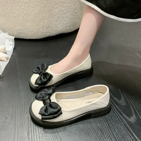 晚晚风温柔鞋浅口一脚蹬2024春季新款单鞋女软底孕妇宽胖脚平底鞋商品大图