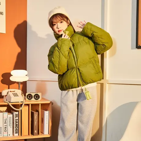 唐狮2024冬季新款女短款羽绒服立领韩系休闲日常豌豆可爱短上衣潮商品大图