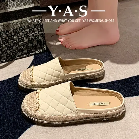 凉鞋包头半拖渔夫鞋女2024新款夏外穿孕妇小香风办公室一脚蹬潮款商品大图