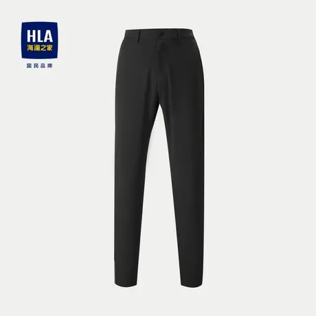 HLA/海澜之家六维弹力休闲裤24春夏新款松紧腰直筒纯色九分裤子男图片