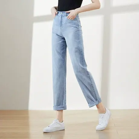 逸阳女裤2022春季清仓高腰牛仔裤女打底裤修身显瘦小脚铅笔裤商品大图