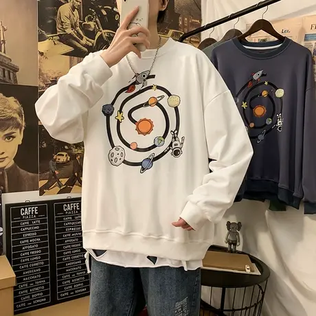 卫衣男潮牌港风打底衫韩版秋衣潮流长袖t恤春秋季情侣宽松上衣服商品大图