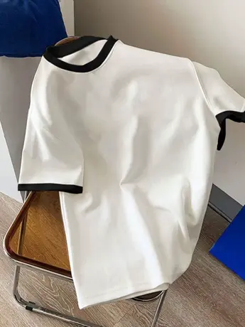 插肩袖大码防棉短袖T恤女设计感小众美式复古200斤胖mm显瘦上衣潮图片