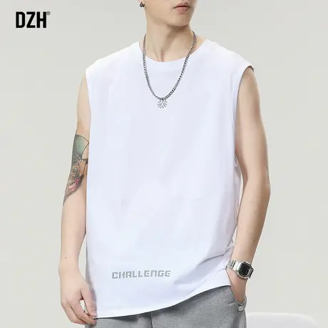 男士白色坎肩背心男款夏季外穿老汉衫2023年新款运动球衣无袖t恤商品大图