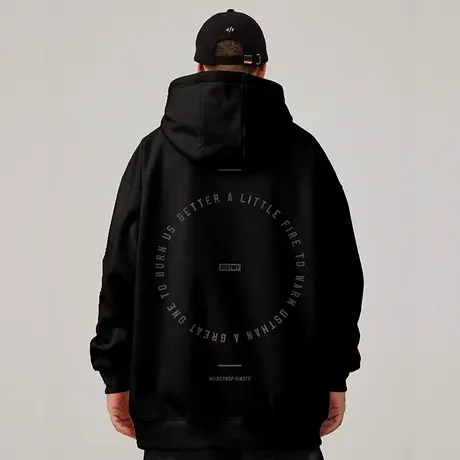 2023帽衫宽松加绒连帽卫衣胖子胖男生大码男装打底衫春秋冬款外套商品大图