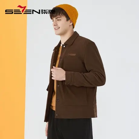 【灯芯绒】柒牌清仓工装棉服男2022冬季时尚复古男士翻领棉衣外套图片