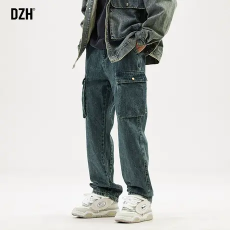 男士美式直筒牛仔裤男款秋季痞帅男裤子休闲百搭潮牌男裤2023新款商品大图