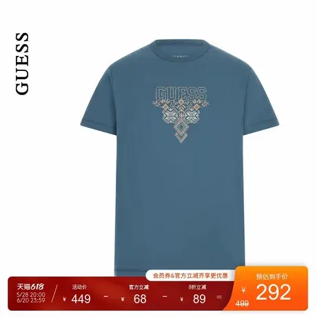 GUESS25年新款夏季男士LOGO字母潮流印花圆领短袖T恤-M5GI11K8FQ4商品大图