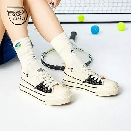 feiyue/飞跃帆布鞋女鞋2024秋季款薄款低帮平底鞋百搭透气板鞋173图片