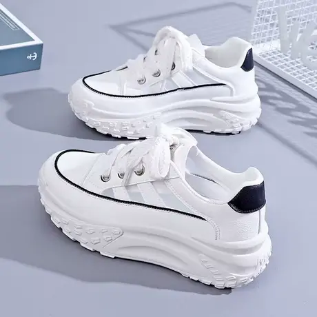 老爹凉鞋女2023新款夏季镂空松糕小白鞋小个子增高透气运动鞋厚底商品大图