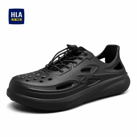 HLA/海澜之家男鞋新款四季户外休闲透气洞洞鞋包头厚底凉鞋镂空商品大图