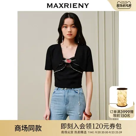 MAXRIENY精致复古感重工绣花针织衫套头上衣草莓套装商品大图