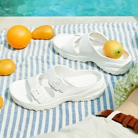 Skechers斯凯奇女鞋春夏季泡泡鞋厚底防滑拖鞋休闲沙滩凉鞋111246图片