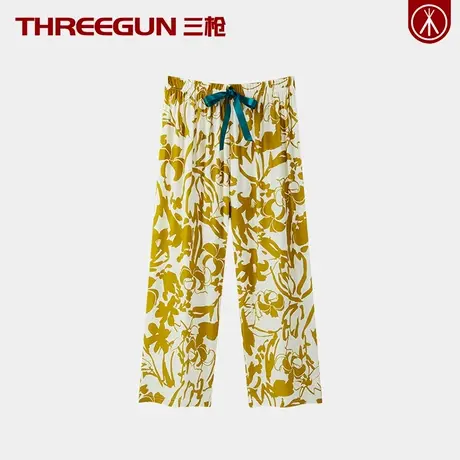 三枪凉感超薄款女士八分家居裤春夏季睡裤可外穿中老年宽松空调裤商品大图