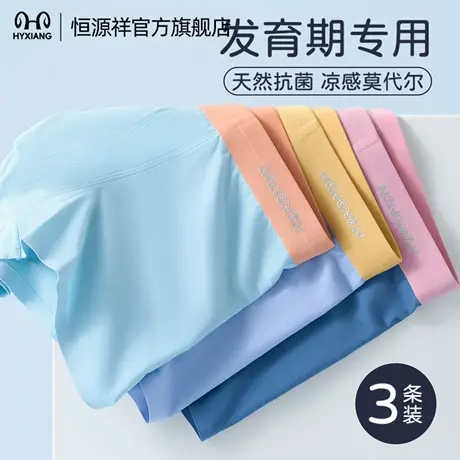 恒源祥男童内裤青少年莫代尔7A抗菌裆男生亲肤无痕四角裤2025新款商品大图