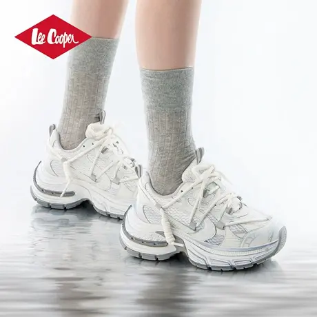 【好物体验专享】Lee Cooper银色老爹鞋女2025新款增高休闲运动鞋商品大图