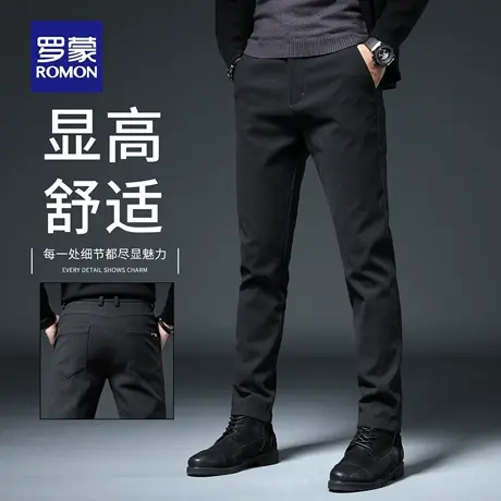 罗蒙休闲裤男士春秋款修身直筒小西裤男2025秋季新款百搭长裤N1Z商品大图
