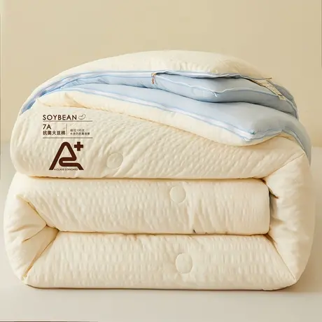 恒源祥7A抗菌泡泡纱大豆被芯四季通用被芯单双人家用二合一子母被商品大图
