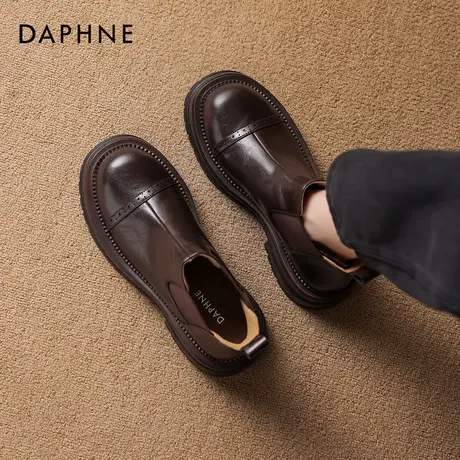 达芙妮切尔西短靴女款2026新款秋冬季加绒英伦风马丁靴子厚底踝靴商品大图