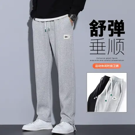 秋冬男款抽绳束脚潮牌休闲裤子冬季松紧腰运动卫裤2023年新款冬裤商品大图