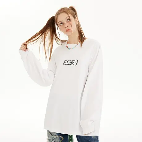 欧美潮流vibe字母长袖T恤男潮中性风潮牌ins大码宽松oversize上衣商品大图