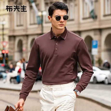MrBu布先生商务翻领长袖POLO衫秋季新款上班族纯色t恤BT12296商品大图