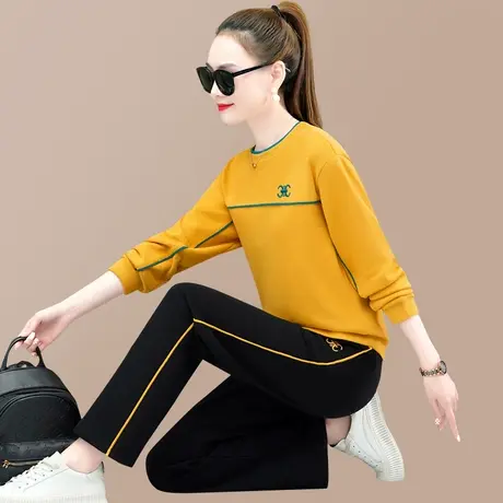 阔腿裤休闲运动套装女士春装时尚藏肉显瘦圆领卫衣服洋气两件套潮商品大图