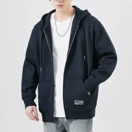 男装春季潮牌重磅连帽卫衣外套春秋款高端痞帅运动长袖上衣服春装商品大图