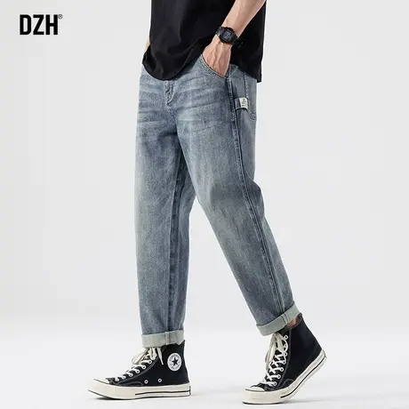 男士直筒修身牛仔裤男休闲裤秋冬新款男裤2023年新款高街裤子大码商品大图