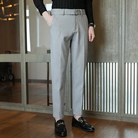 秋冬裤子男款加厚西裤男士商务西裤小脚休闲裤修身西装裤韩版潮流图片