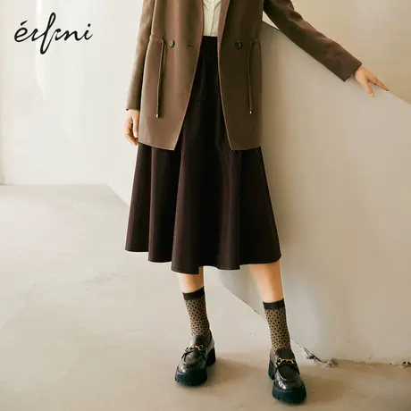 【🗑商场同款】🗒伊芙丽半身裙女2021冬冬季新款百搭中长裙1CA142371图片
