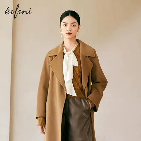 【商场同款】伊芙丽2021冬季新款韩版V领套头针织衫女1CA432902商品大图