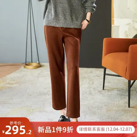 宝诗黎高腰休闲直筒毛呢裤子2023年秋冬季新款韩版气质西装长裤子商品大图