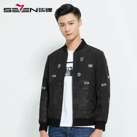 【清仓】柒牌男装夹克外套男棒球服青年时尚潮男春款茄克外套男商品大图