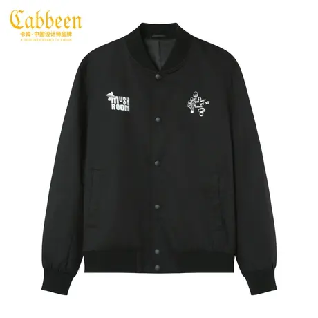 卡宾男装蘑菇印花夹克外套秋冬款工装棒球服潮流街头舒适上衣A商品大图