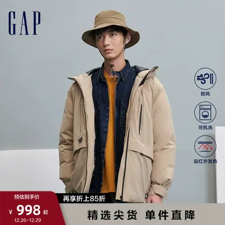 【断码优惠】Gap男装冬季宽松户外发热帕克风羽绒服外套836420图片