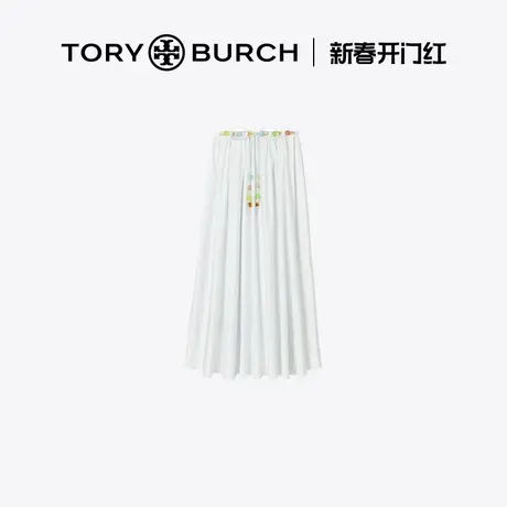 【12期免息】TORY BURCH 汤丽柏琦 白色褶裥半身裙158177图片