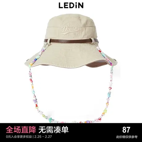 乐町串珠宽檐渔夫帽户外遮阳山系可爱复古C9YAD1102商品大图