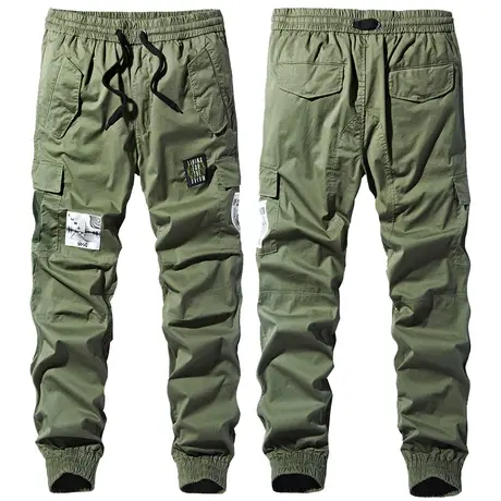 VIP工装裤男潮牌直筒宽松休闲裤薄款束脚裤松紧带小脚运动长裤子商品大图