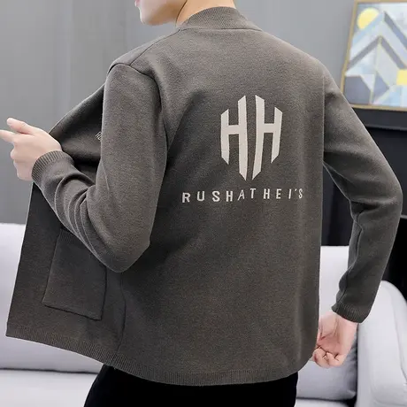 春秋季潮牌毛衣男士针织开衫休闲外套潮流百搭秋装学生帅气上衣服商品大图