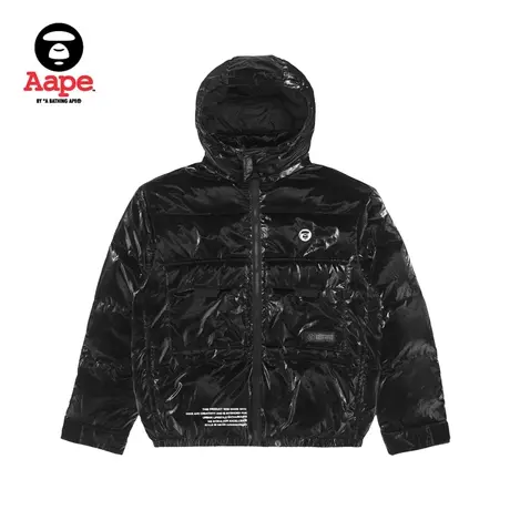 Aape旗舰店男装秋冬装亮面字母连帽宽松版面包羽绒服外套7552XXJ图片