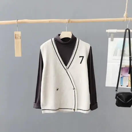 2023年新款女装上衣针织衫马夹女式韩版宽松无袖毛衣马甲坎肩潮X商品大图