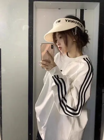 美式复古oversize潮牌卫衣女春秋薄款宽松慵懒风小个子高级感上衣商品大图