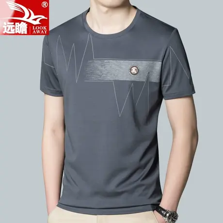 男士圆领t恤男短袖男夏天2023新款爆款体恤休闲夏季薄款高端男款商品大图