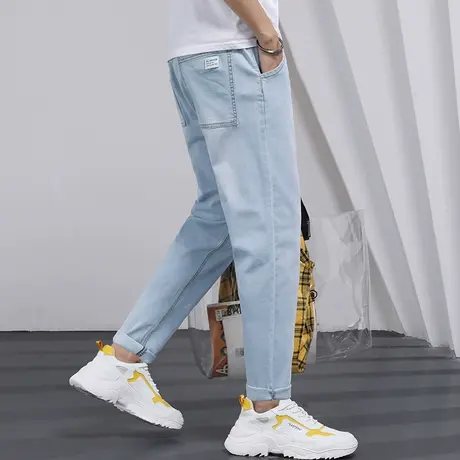 秋季秋装新款牛仔裤男直筒宽松潮牌男士休闲长裤青少年学生男裤子商品大图