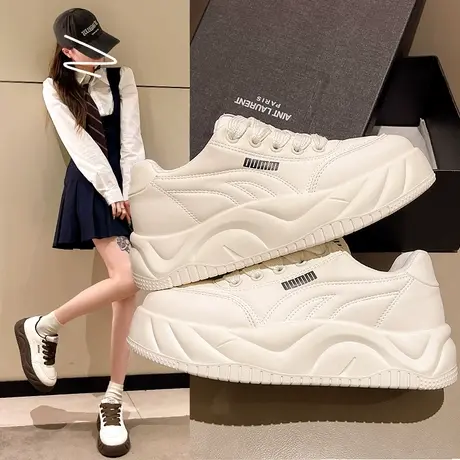 板鞋女款春秋2024新款女鞋学生百搭运动鞋厚底小白鞋爆款休闲鞋子商品大图