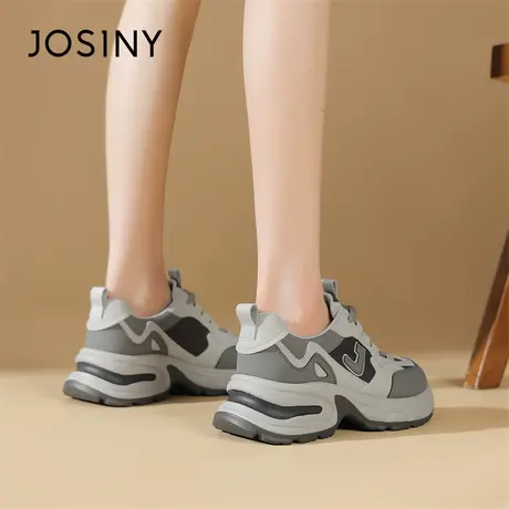 Josiny/卓诗尼厚底老爹鞋女2024新款原创增高潮流时尚丑萌休闲鞋商品大图