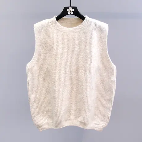 纯色针织马甲女秋冬2023新款宽松外穿洋气慵懒高级感无袖毛衣背心图片